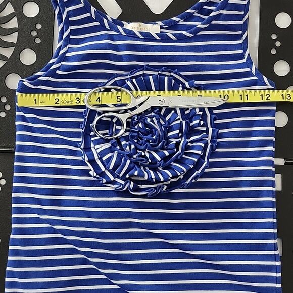 Kate Spade Girl's Alessa Rosette Tank Navy White Stripes Small - Picture 9 of 10